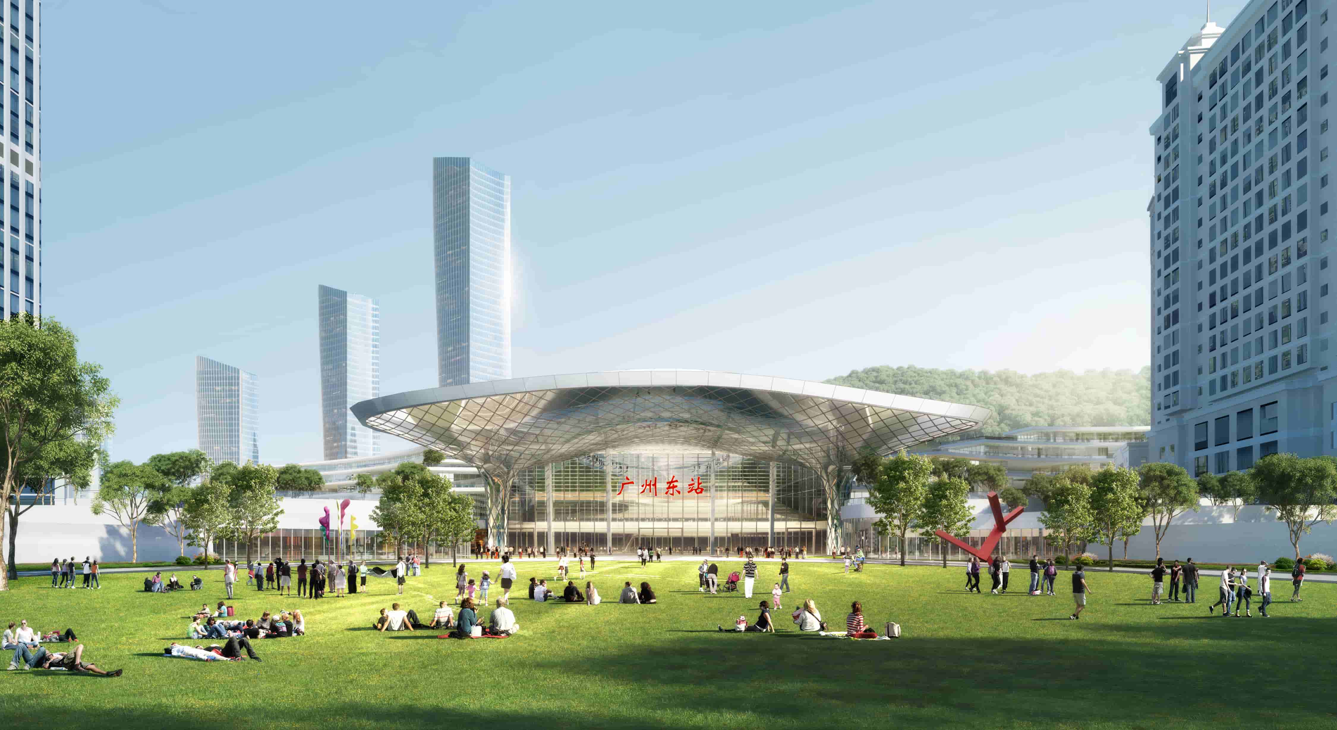 枢纽绿洲 脉动羊城  —— 广州市设计院联合体在广州东站地区城市景观及环境设计国际竞赛中一举夺魁